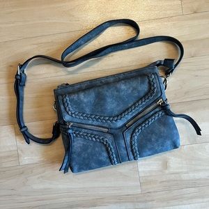 Free people faux leather grey crossbody bag
